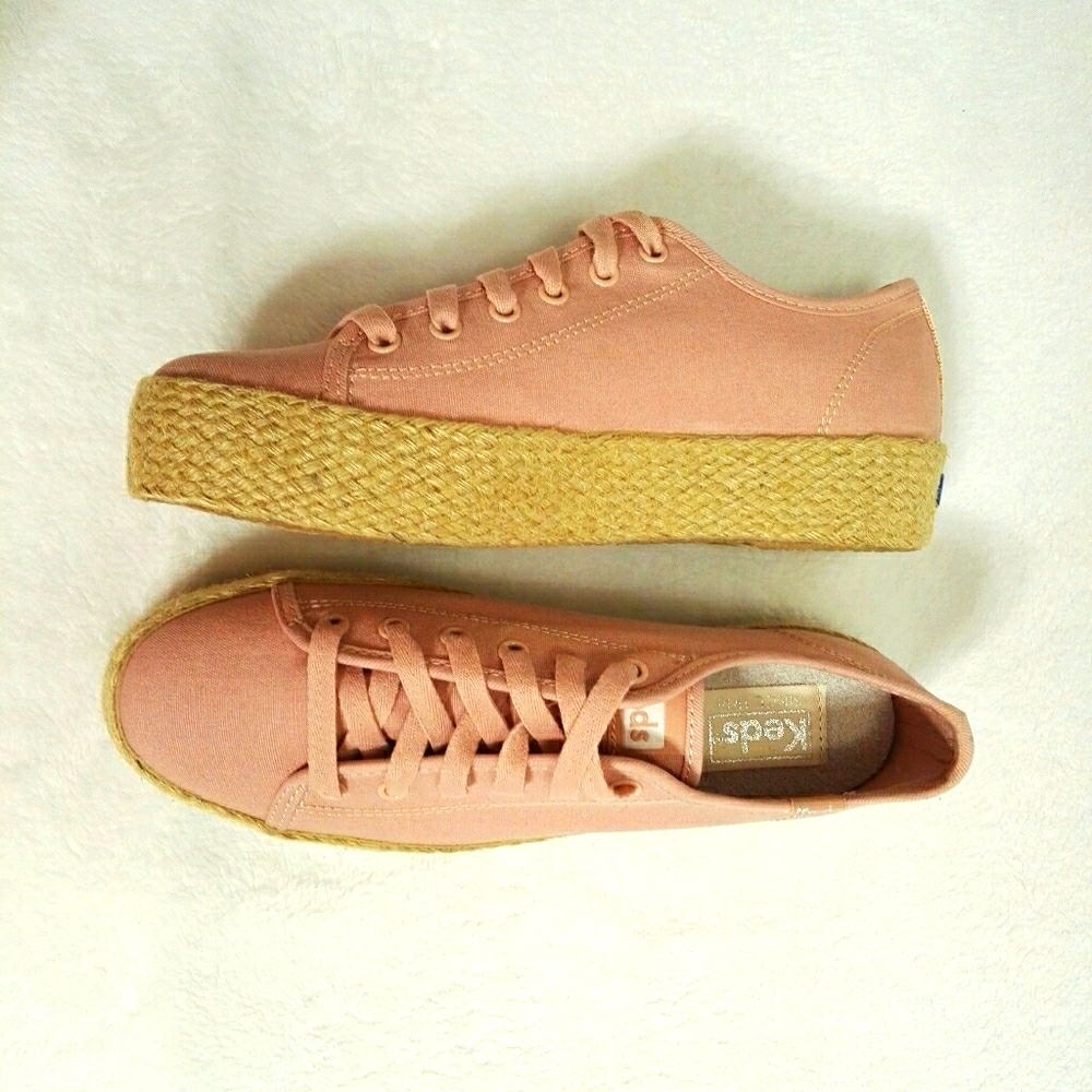 Keds Pink Canvas Sneakers with Tan Sole